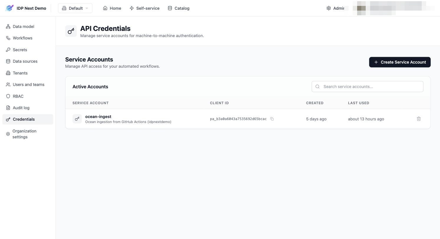 API credentials
