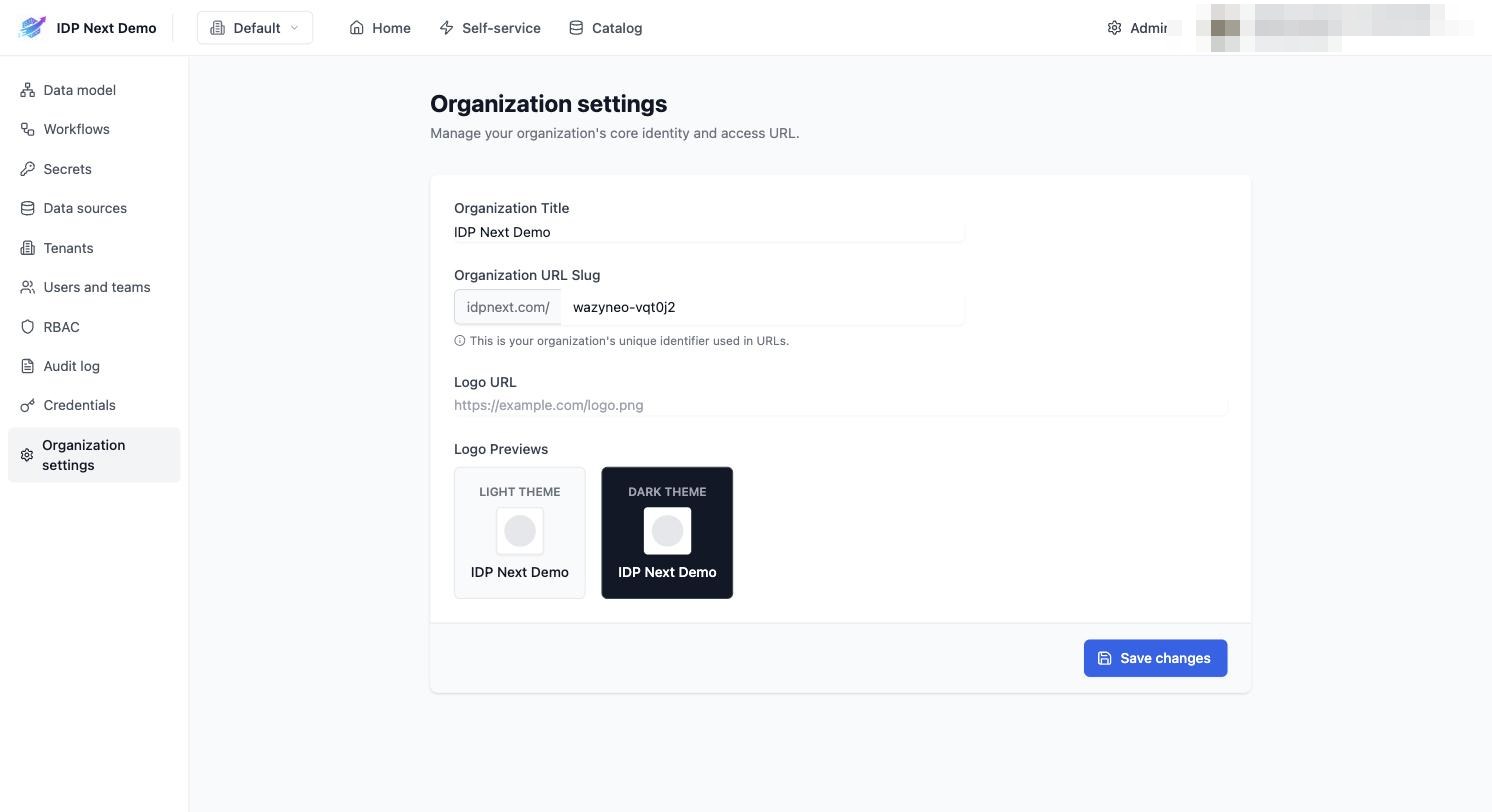 Organization settings